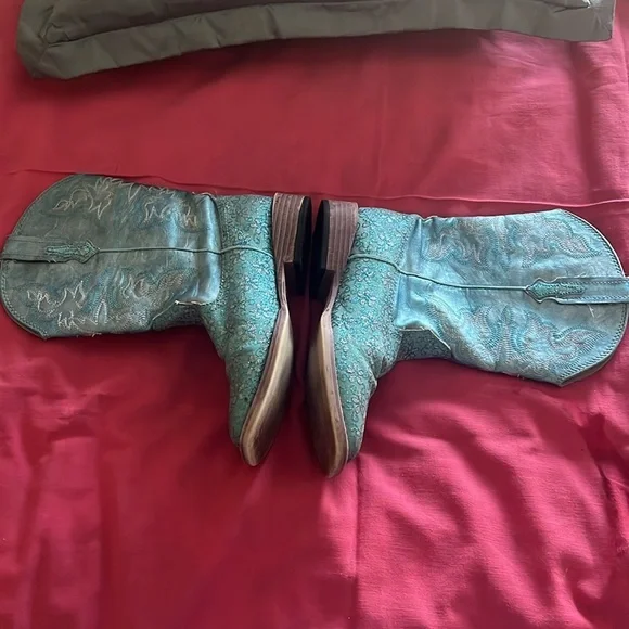 ROPER girls Turquoise Cowgirl Boots. Size 1 - Picture 3 of 10